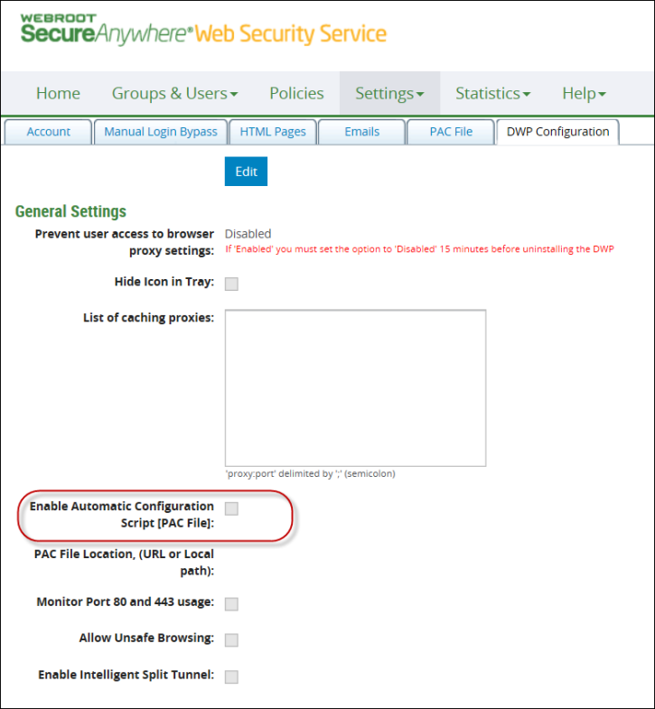 Implementing PAC Files for DWP Clients